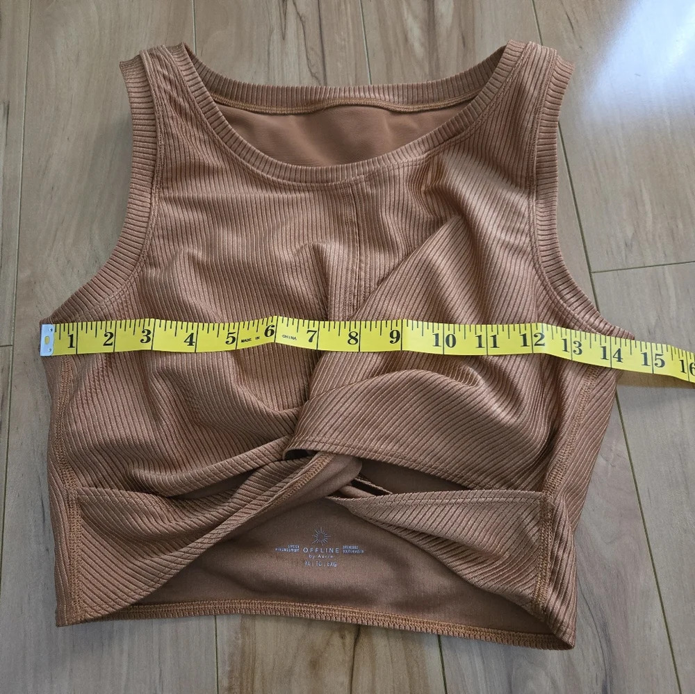 Offline by Aerie | copper metallic ribbed crop tank top size XLarge - Picture 9 of 10
